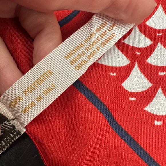 Vintage Scarf Italian 1970s Mademoiselle Red White Blue Patriotic Italy Small - Picture 5 of 8